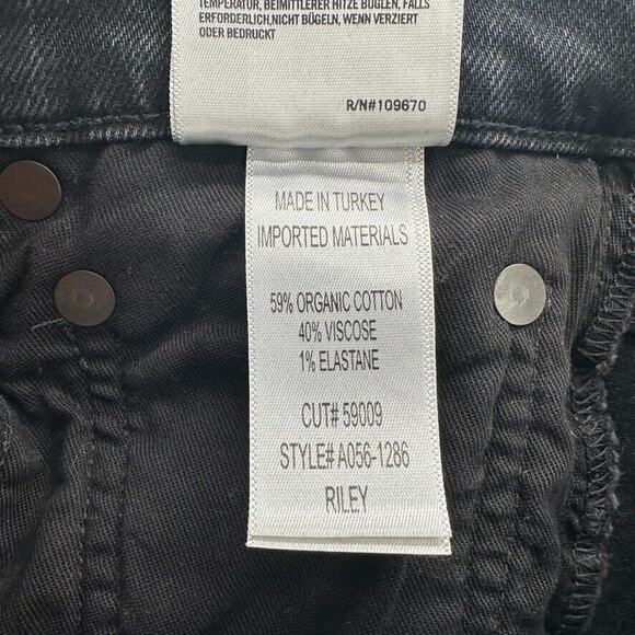 Agolde Riley High Rise Straight Crop Jeans Revolve Size 26 Black Preppy‎ City - Picture 11 of 12